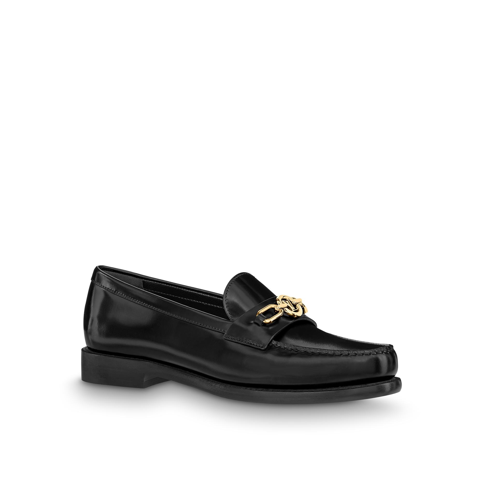 black flat loafers