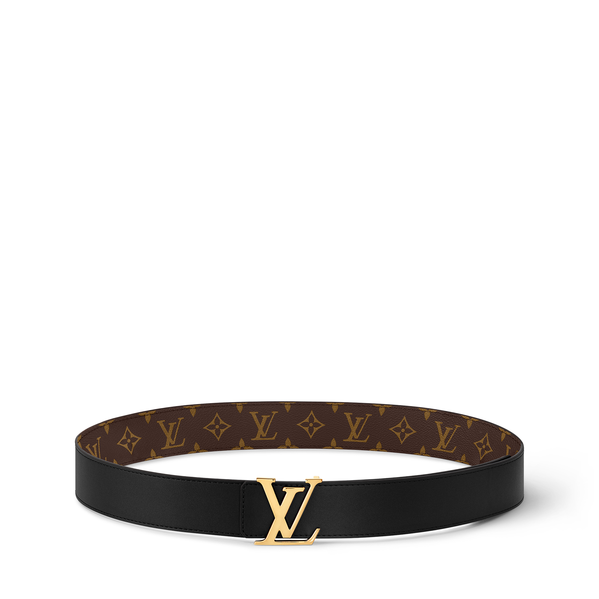 Louis Vuitton Damier Azur Canvas Belt with Gold LV Buckle LOUIS VUITTON Damier Azur LV Initiales Belt White main image 2