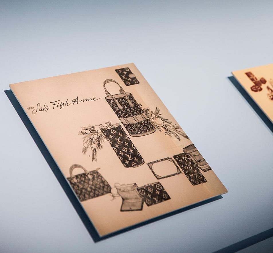 Saks Fifth Avenue brochure with Louis Vuitton Monogram illustrations