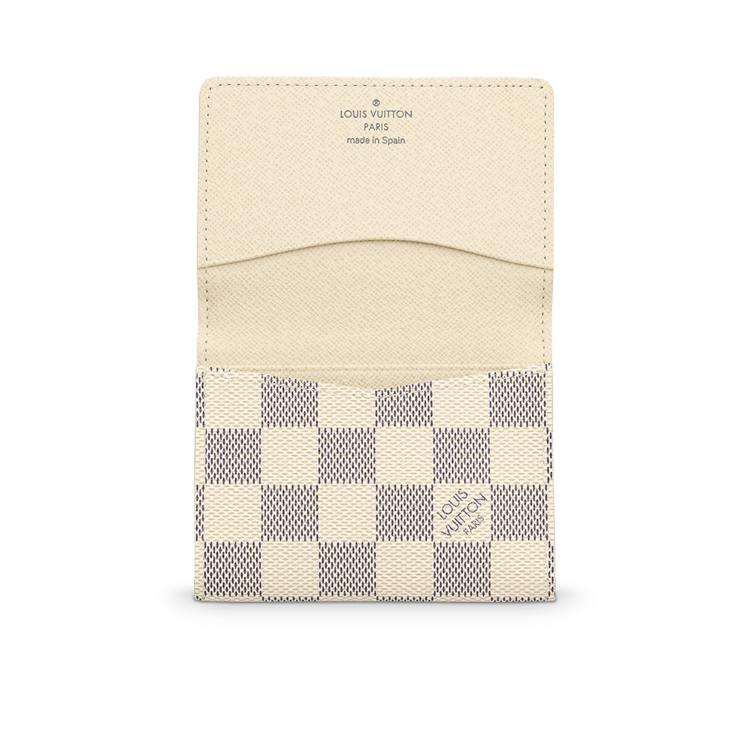 Business Card Holder Damier Azur Canvas in Women