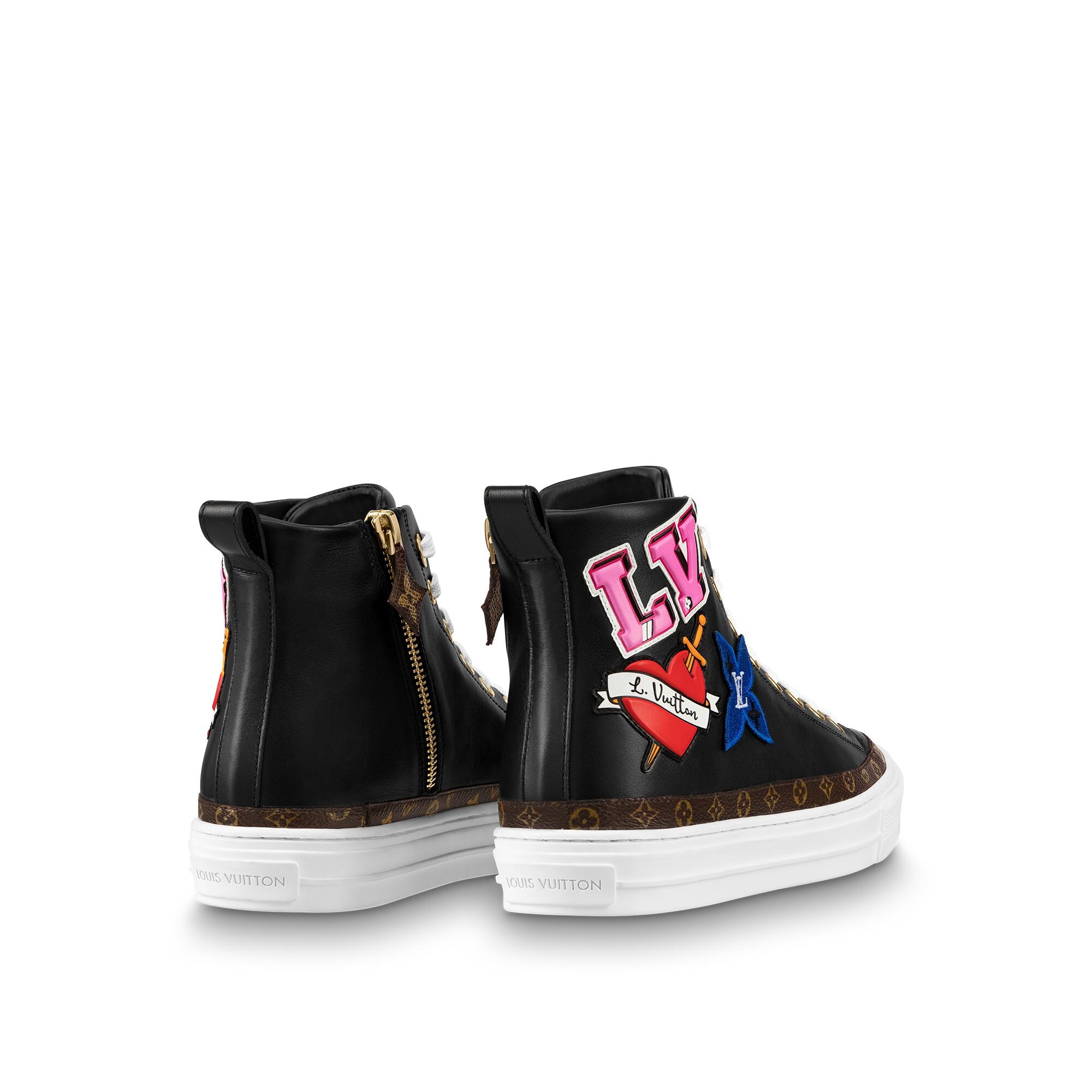 lv black heart sock sneaker boot