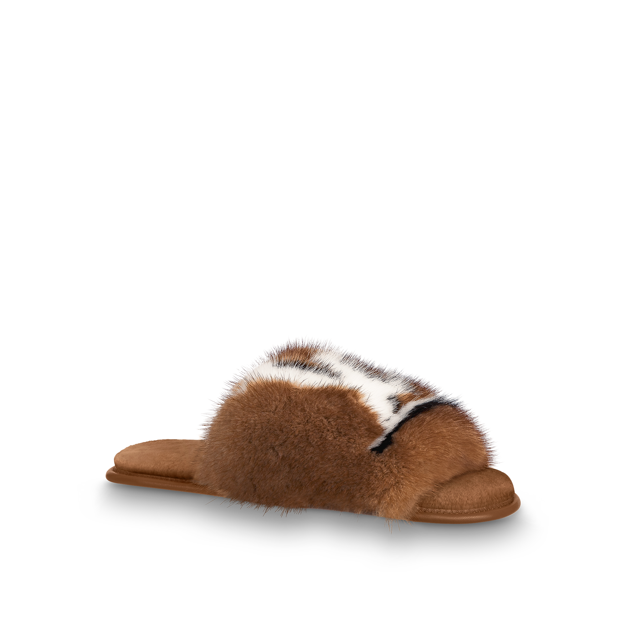 flat mule slides with fur