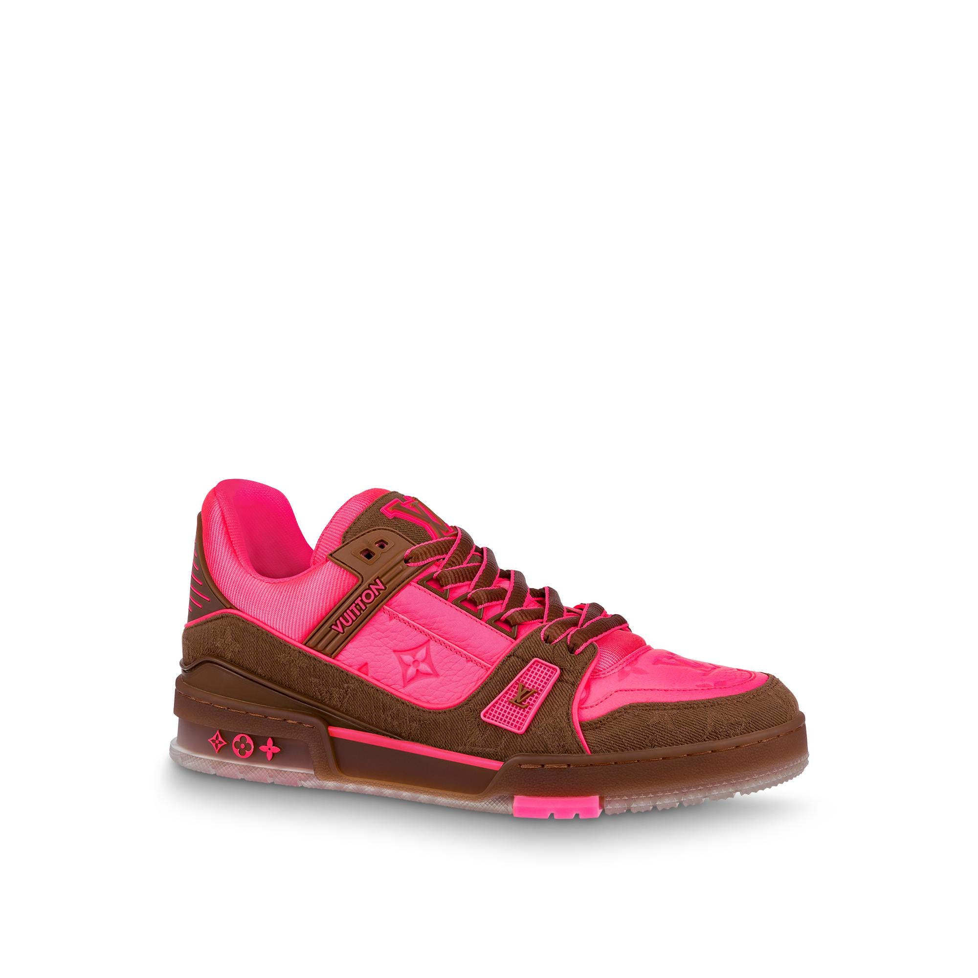 pink and white louis vuitton trainers