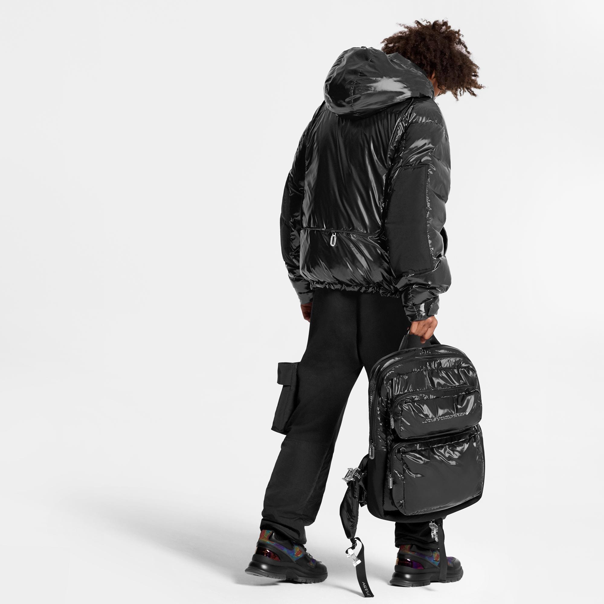 black puffer backpack