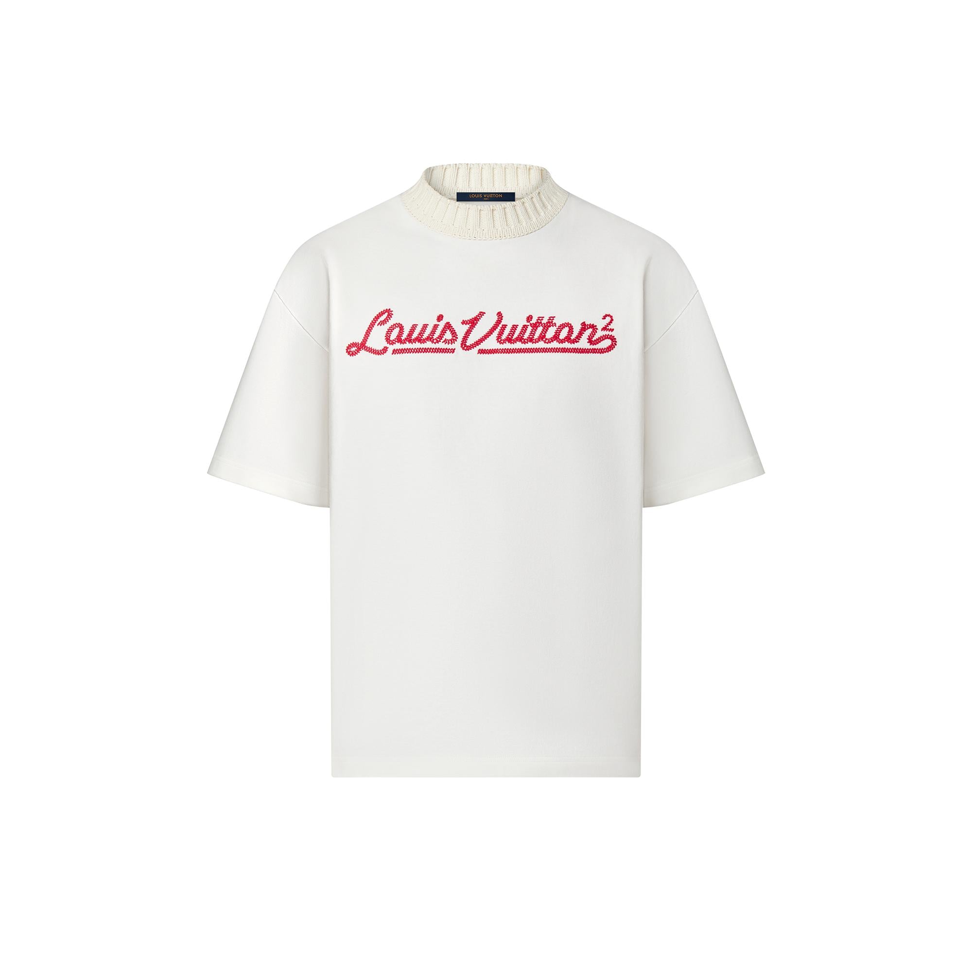 Embroidered Louis Vuitton Mockneck Tee 