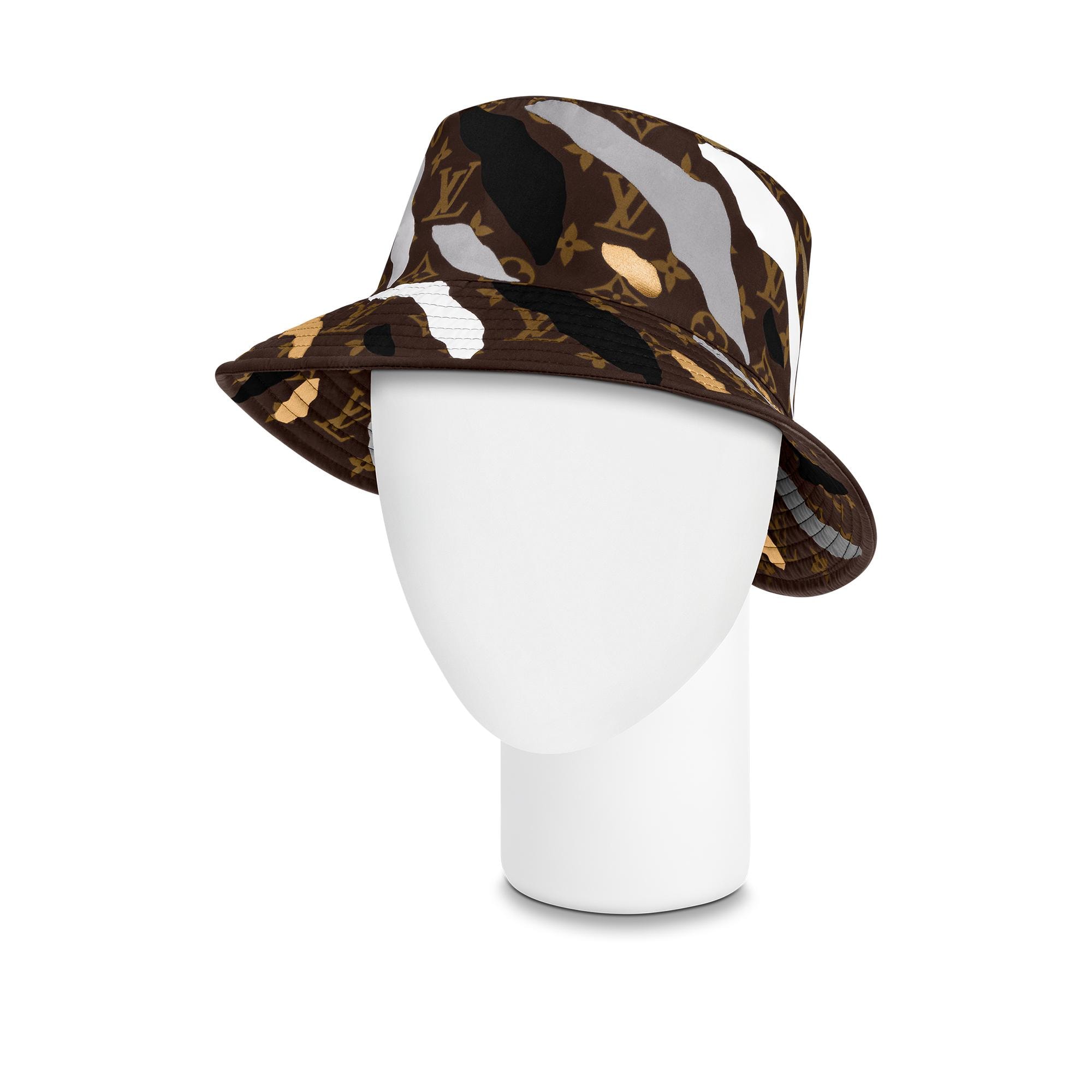 louis vuitton bucket hat white