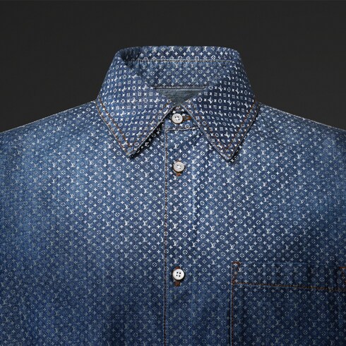 Reflective Nanogram Chambray Short-Sleeved Shirt in Men's Ready-to-Wear Shirts collections by Louis Vuitton