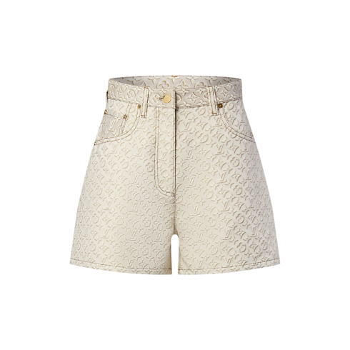 3D Monogram Denim Shorts in Women's Ready to Wear Skirts and Shorts collections by Louis Vuitton (Product zoom)