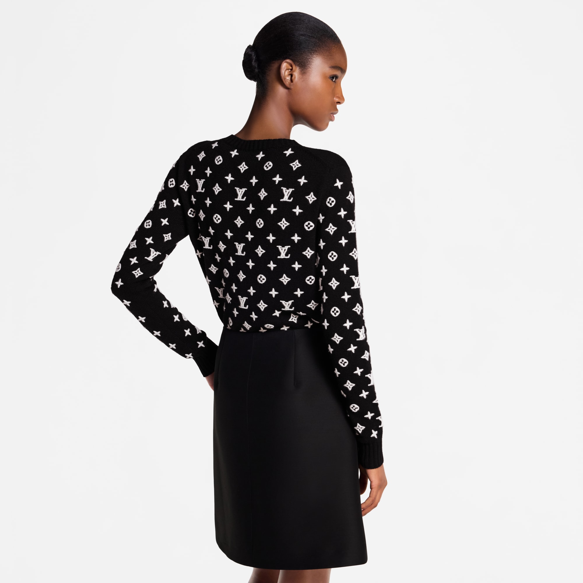 3D Monogram Knit Pullover  in Women