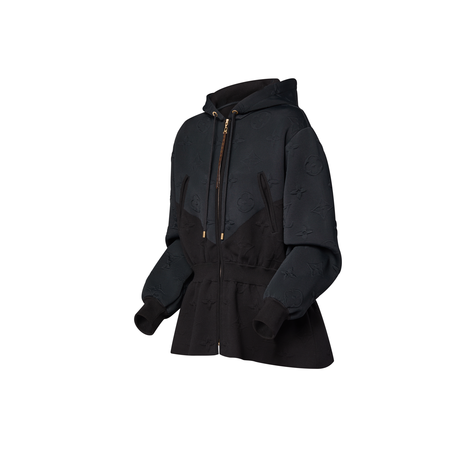 3D Monogram Peplum Hoodie  in Women