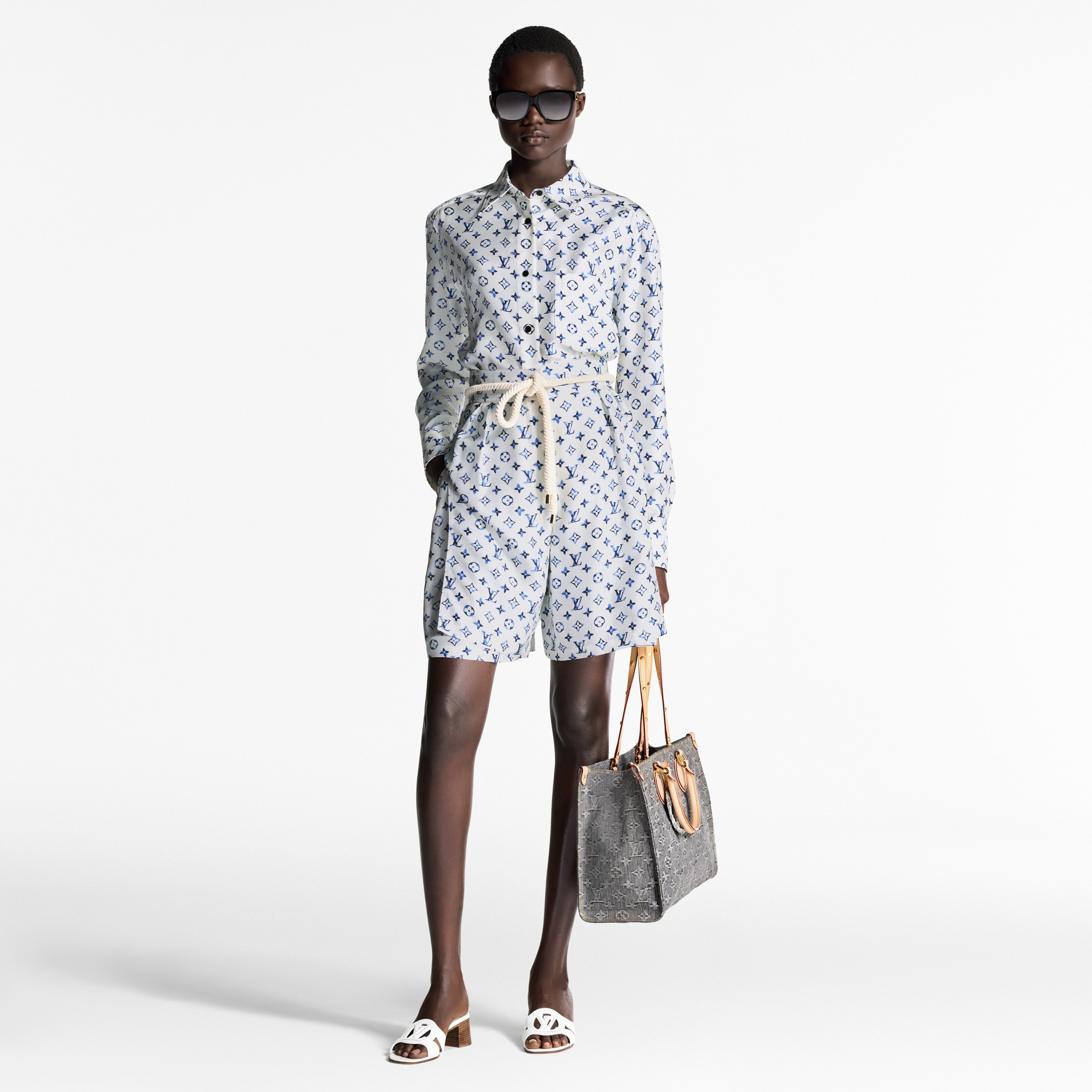 Aquarelle Monogram Belt Shorts  in Women