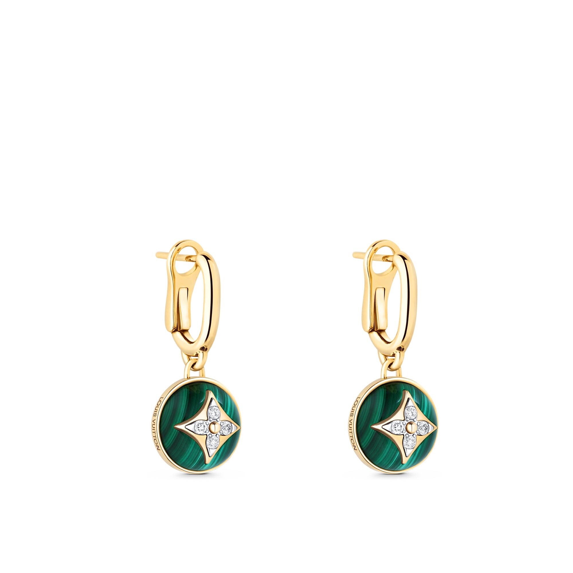 B Blossom Earrings, Yellow Gold, White 