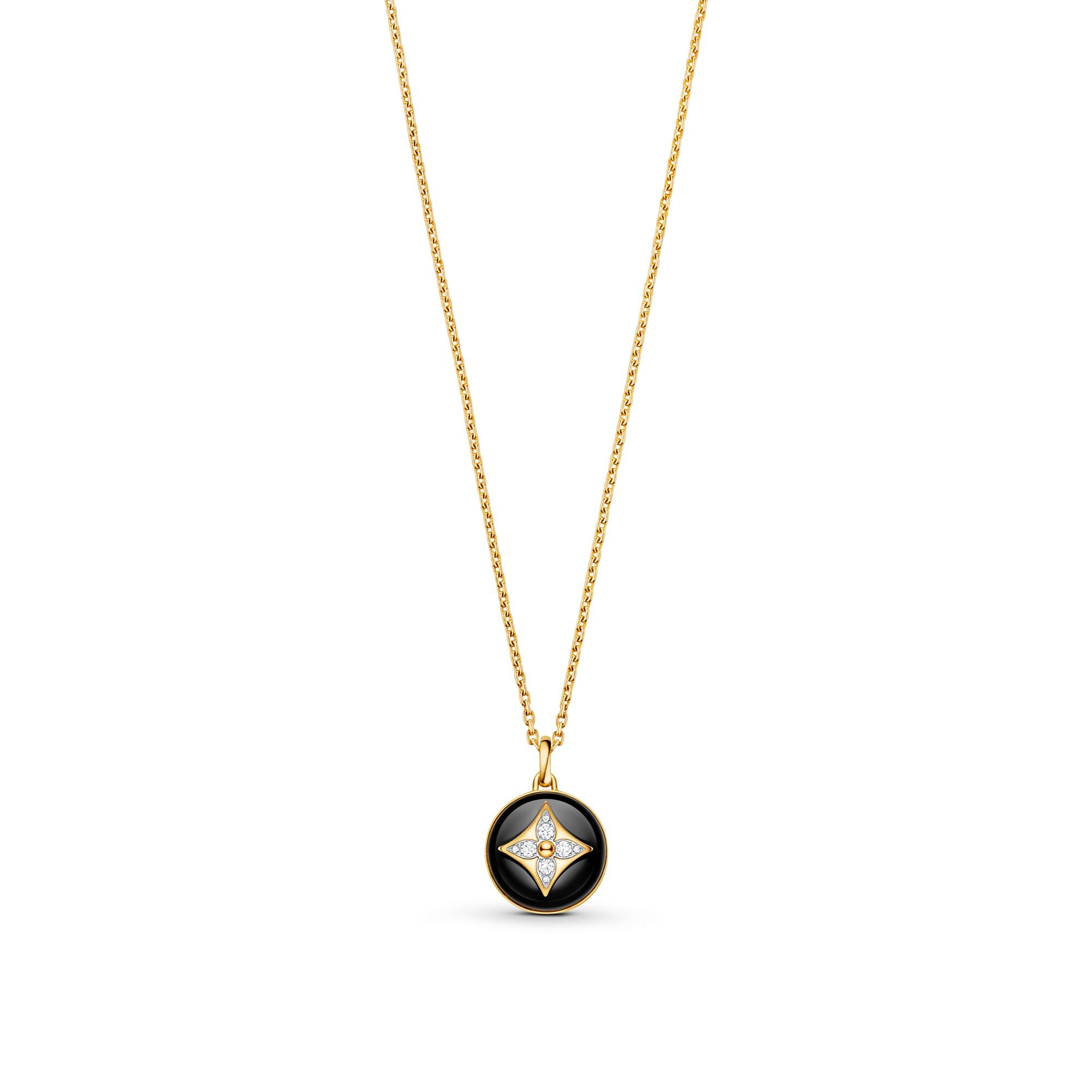 B Blossom Medallion, Yellow Gold, White 