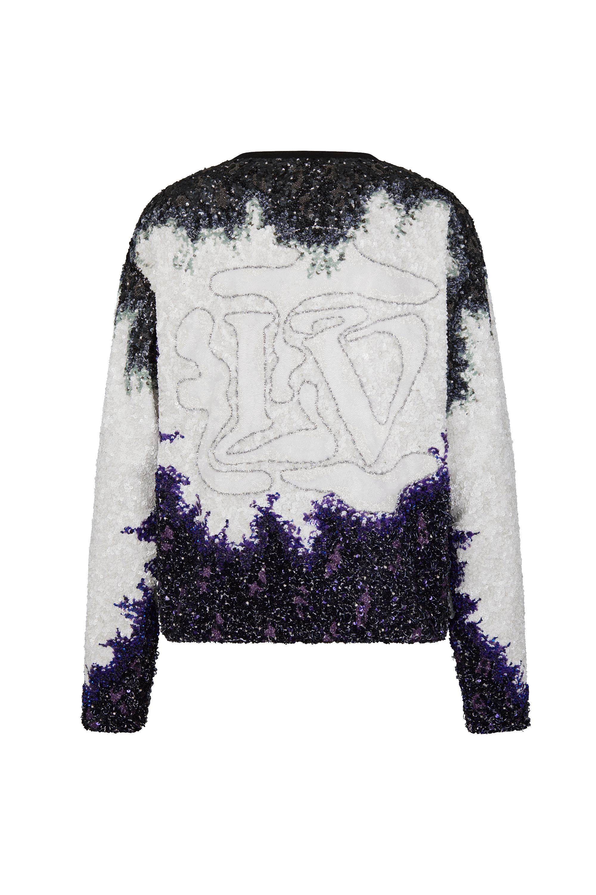 Back LV Smoke Hand Embroidered Long 