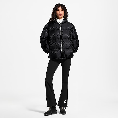 Belt Detail Nanogram Puffer Jacket worn view