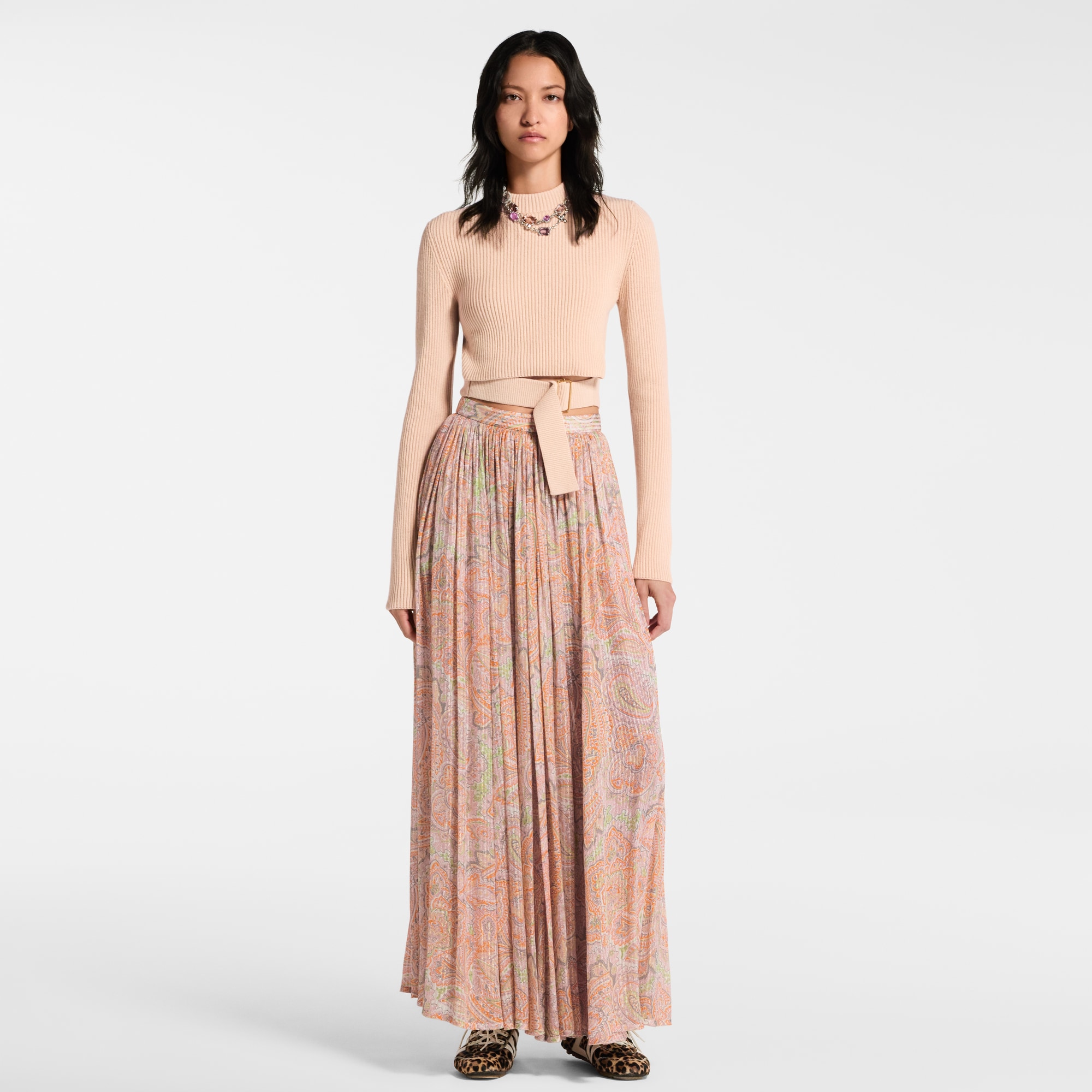 Belted Cropped Pullover  in Women