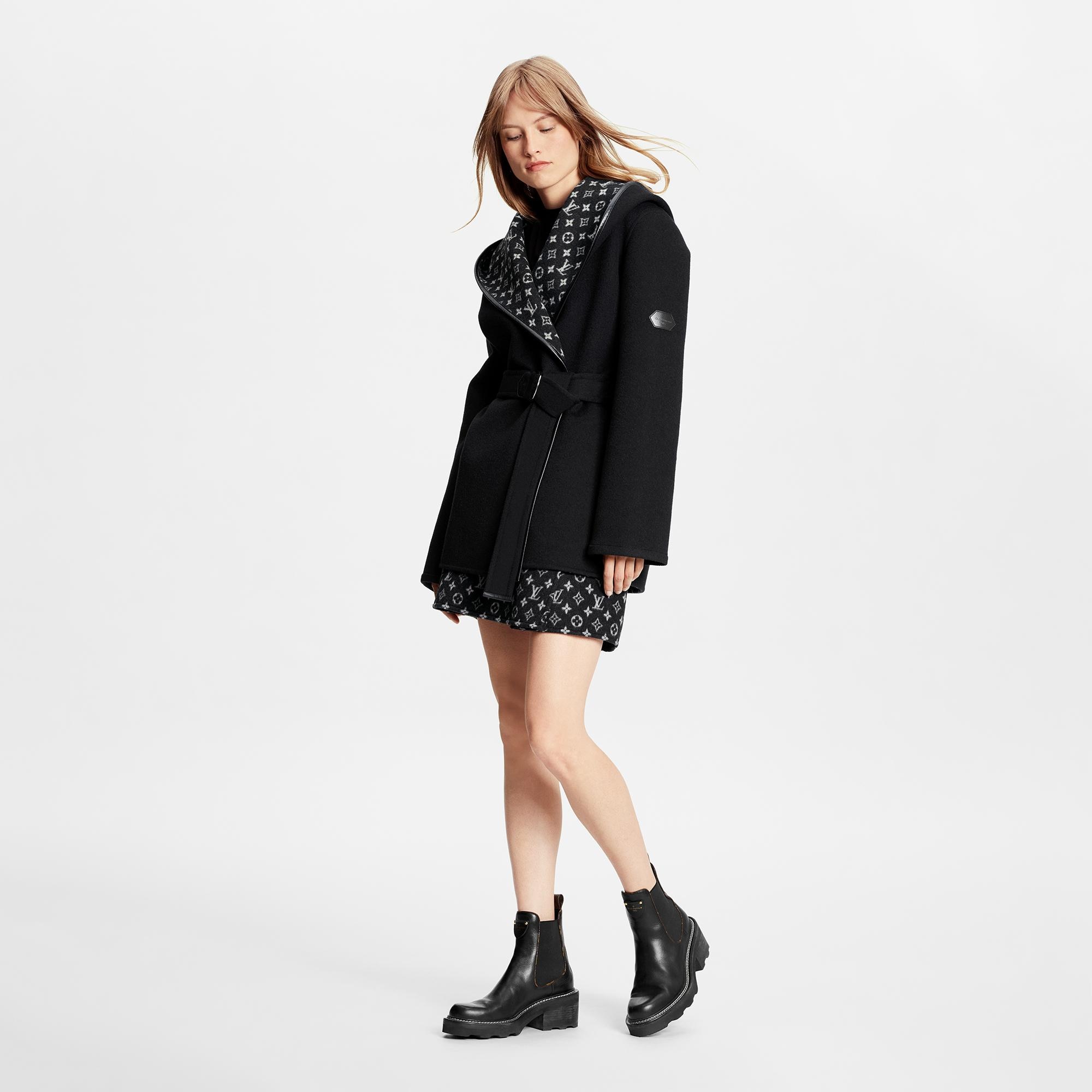 Belted Short Wrap Pea Coat  in Women