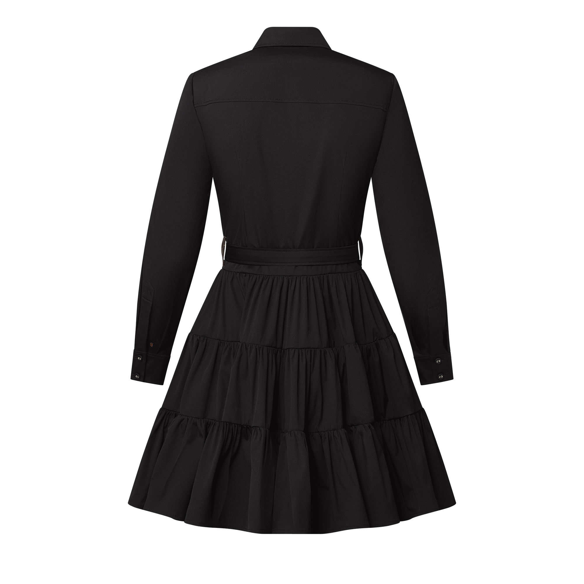 Belted Tiered Shirt Dress  in Women