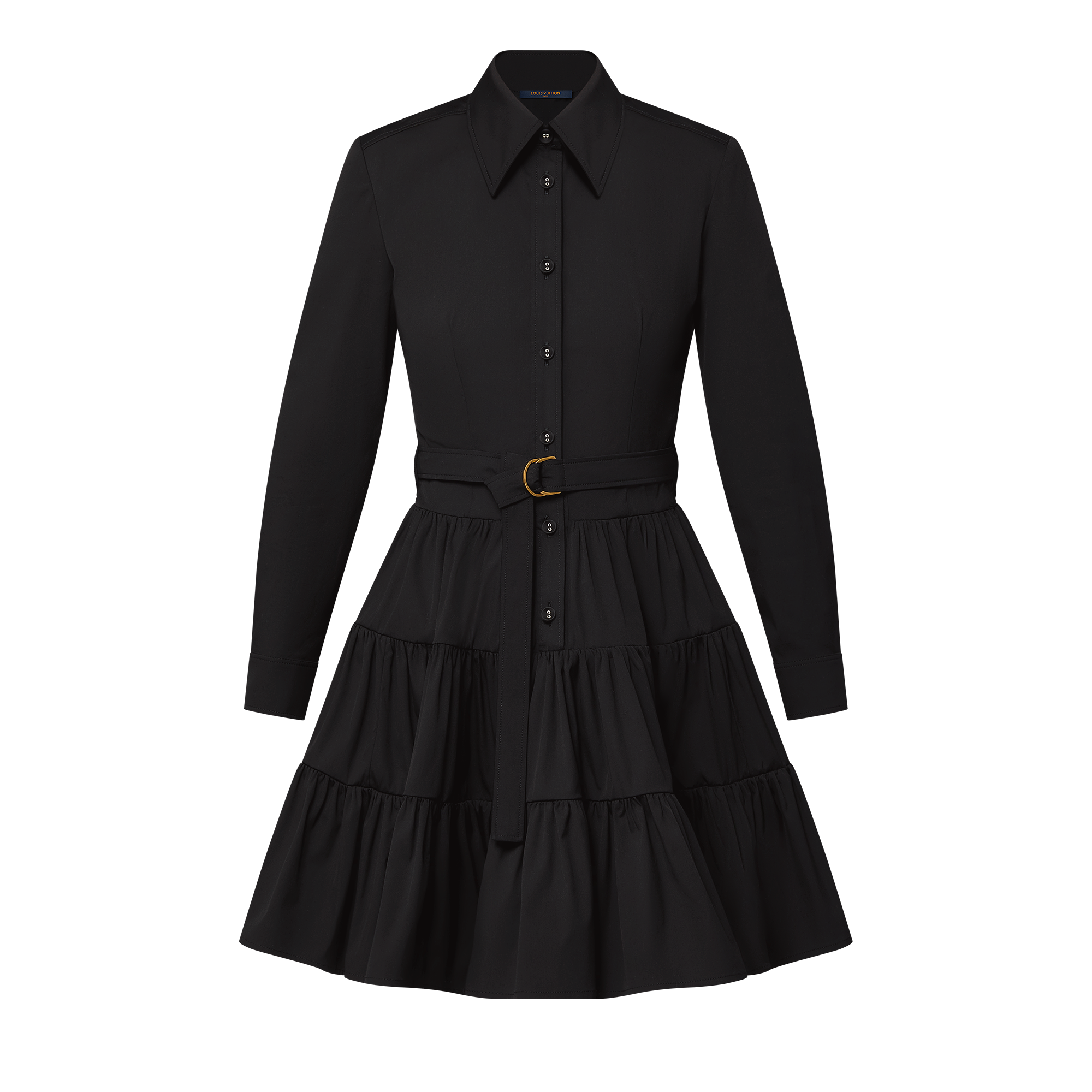 Belted Tiered Shirt Dress  in Women