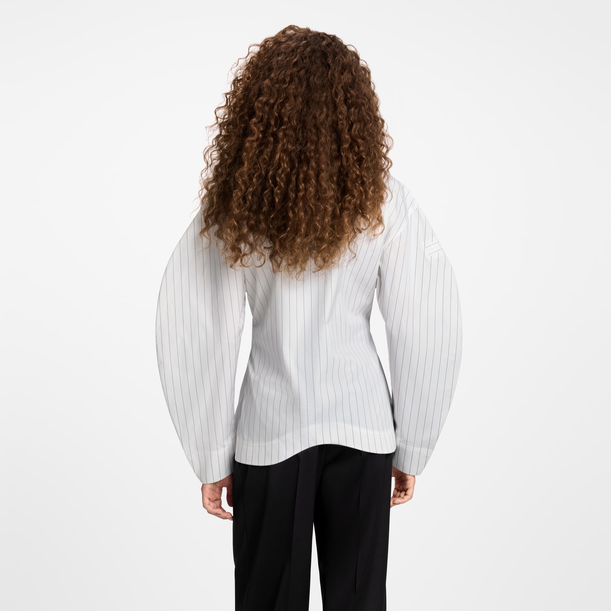 Bib Front Striped Blouse  in Women