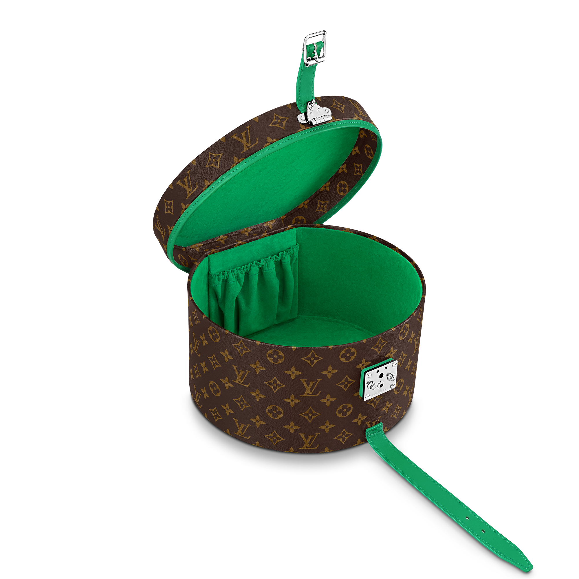 Boîte Chapeau 30 Macassar Vert Monogram Macassar Canvas in Trunks, Travel and Home