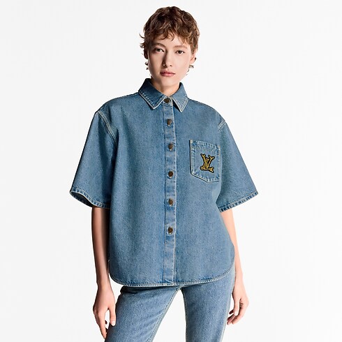 Boxy Denim Shirt in Women's Ready to Wear Tops collections by Louis Vuitton (Product zoom)