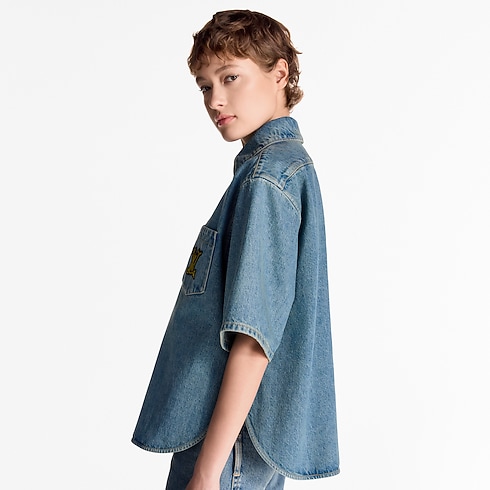 Boxy Denim Shirt in Women's Ready to Wear Tops collections by Louis Vuitton (Product zoom)