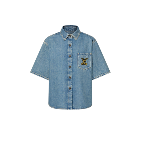 Boxy Denim Shirt in Women's Ready to Wear Tops collections by Louis Vuitton (Product zoom)