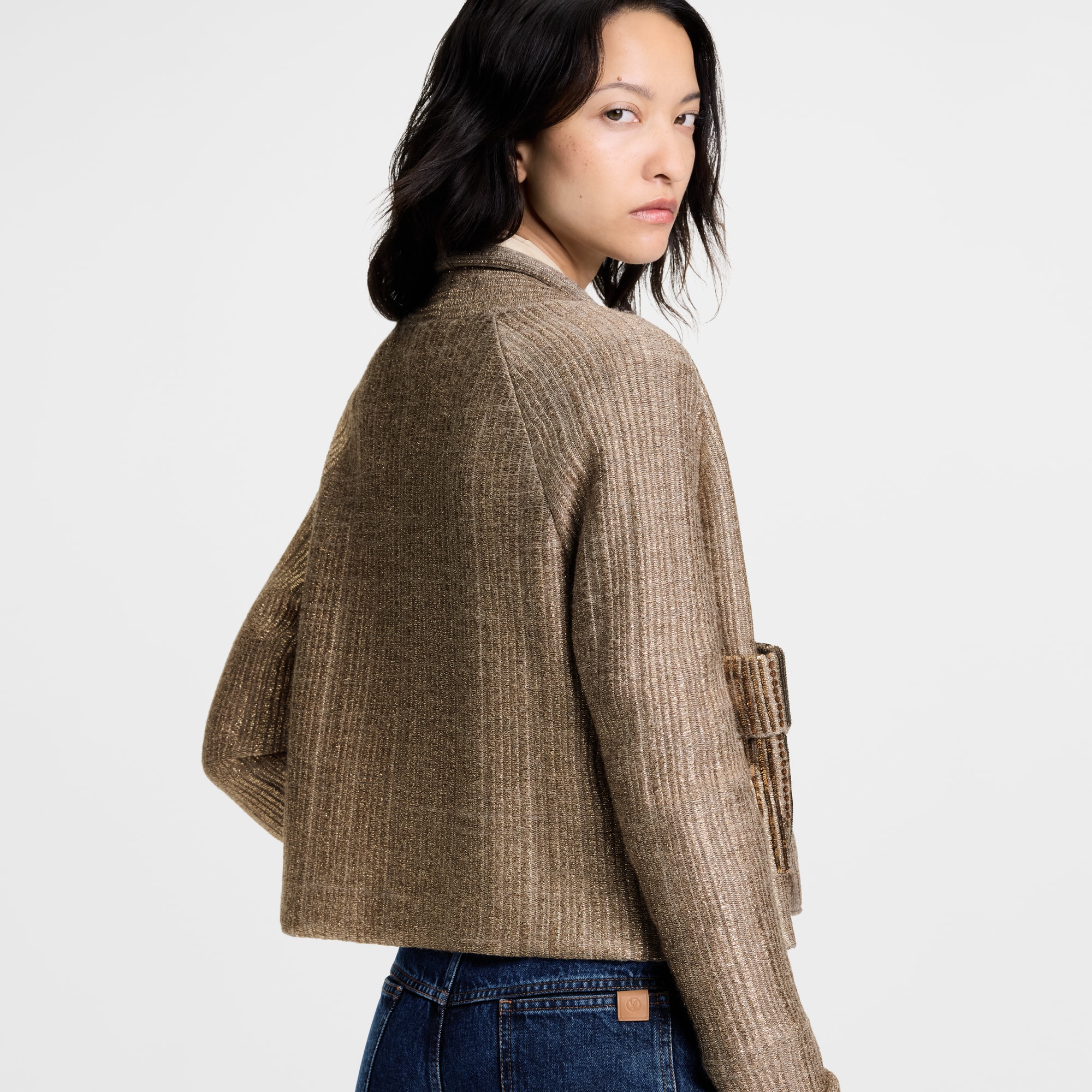 Boxy Glitter Knit Cardigan  in Women