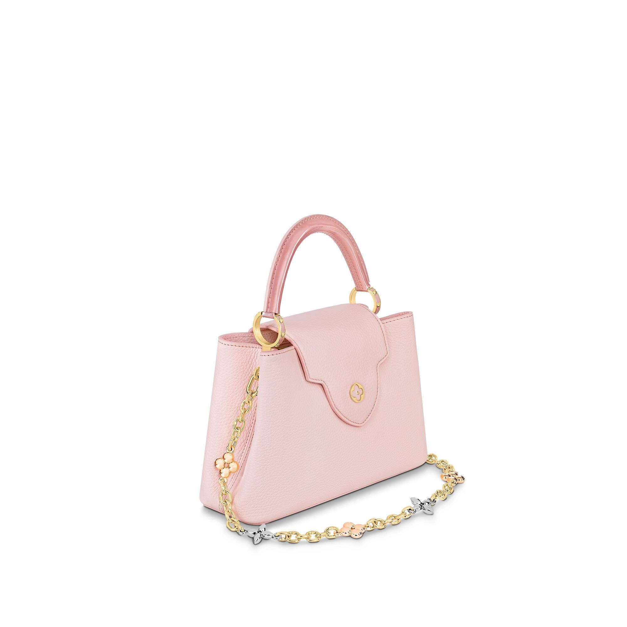 Replica Louis Vuitton Pink Capucines PM Bag With Braided Handle M55084