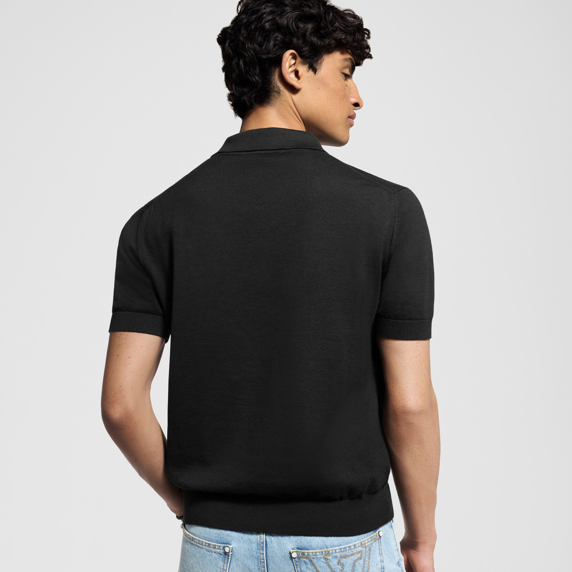 Cashmere And Cotton Blend Short-Sleeved Polo  in Men