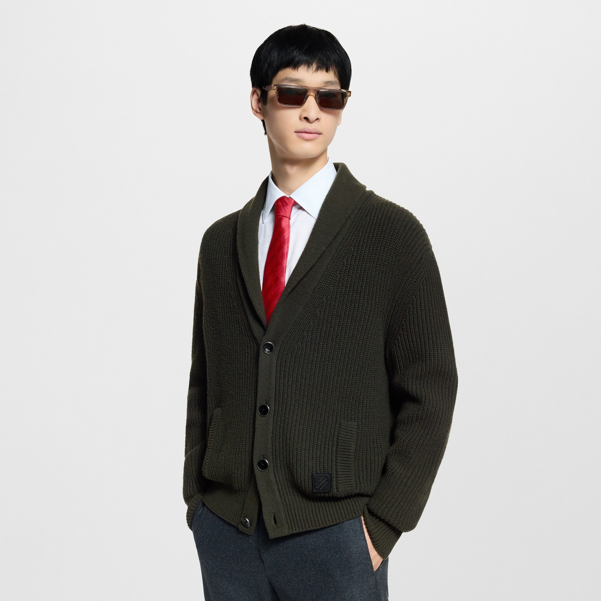 Cashmere Blend Shawl Collar Cardigan  in Men