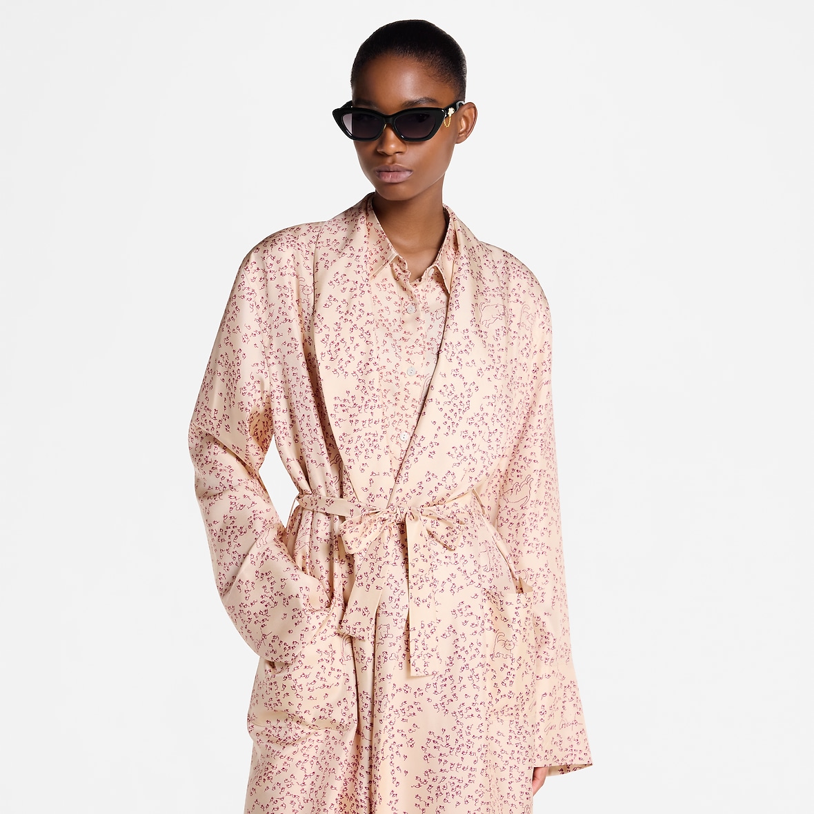 Lv Robe Pink Cat-and-Mouse Print Robe - Ready-to-Wear | LOUIS VUITTON