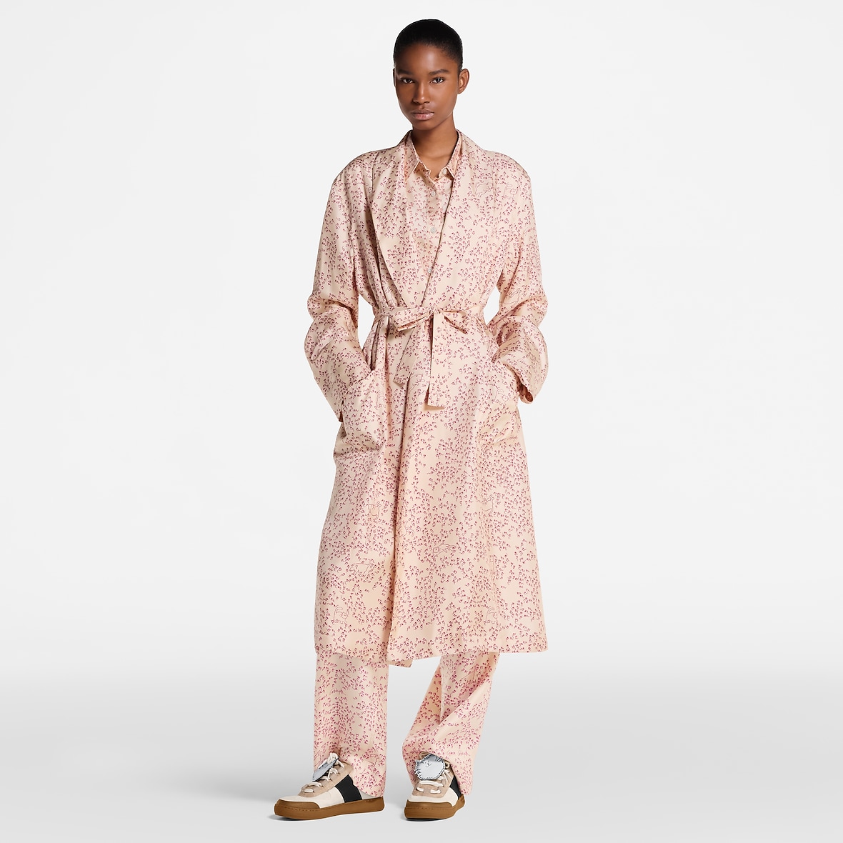 Lv Robe Pink Cat-and-Mouse Print Robe - Ready-to-Wear | LOUIS VUITTON