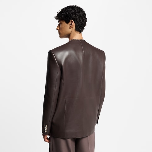 Chic Collarless Leather Blazer in Men's Ready to Wear Blazers and Jackets collections by Louis Vuitton (Product zoom)