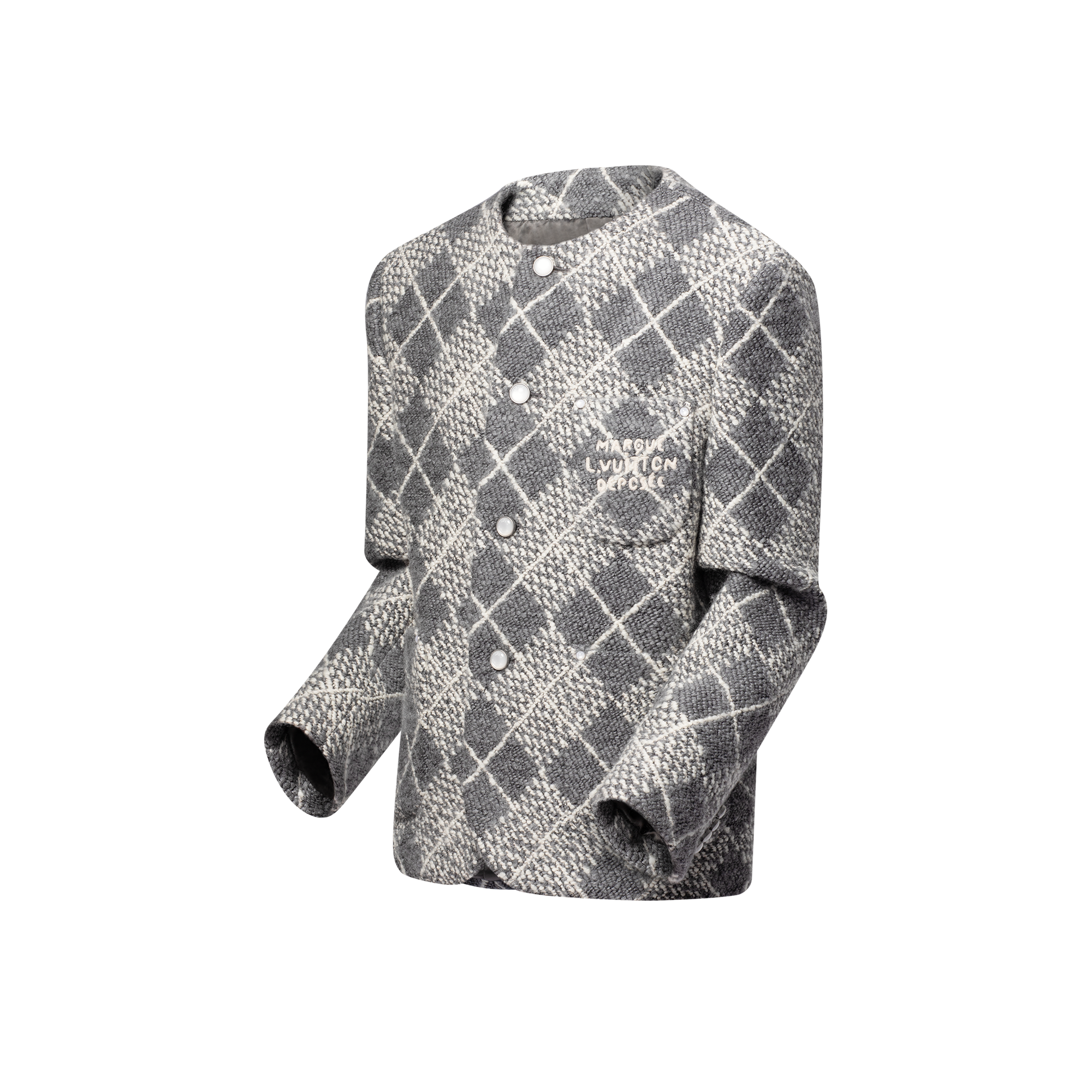 Chic Collarless Wool Jacket  in Men