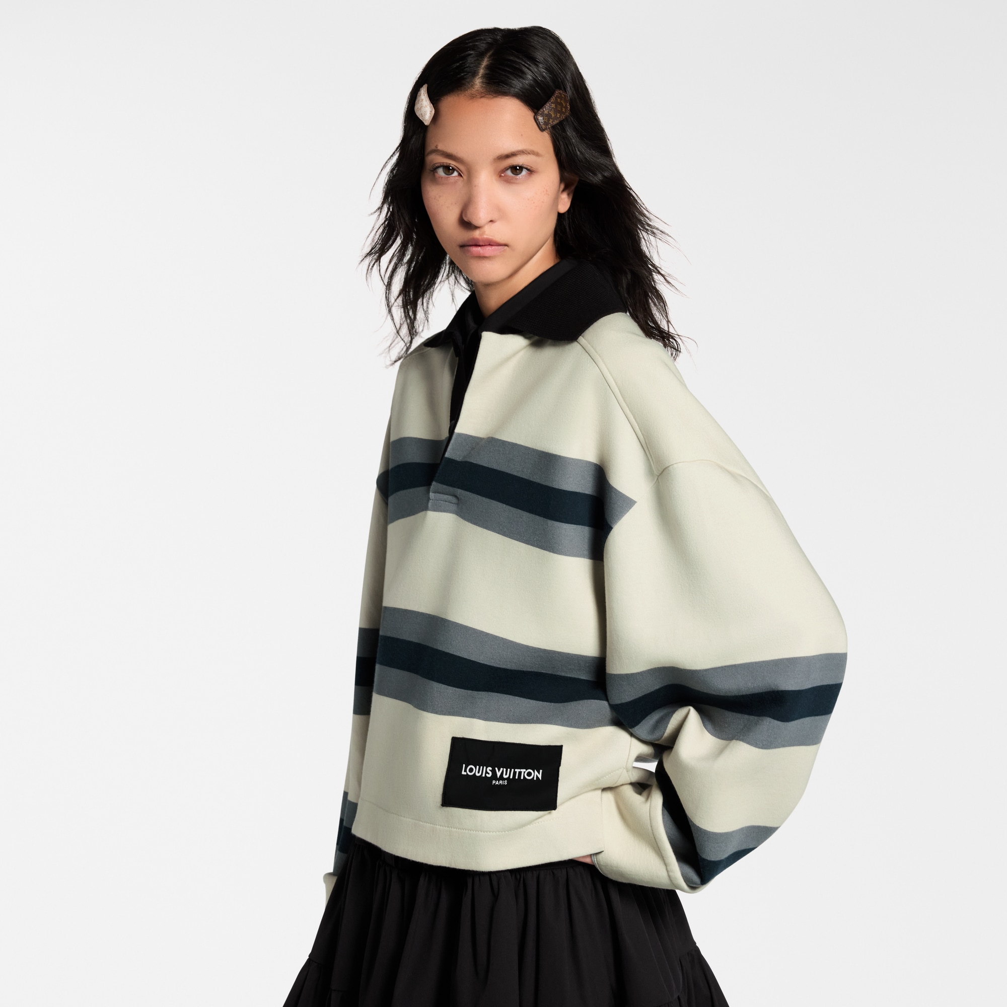 Chunky Stripes Polo Top  in Women