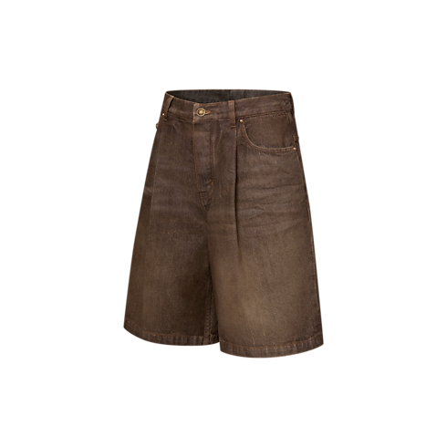 Coffe Indigo Denim Shorts in Men's Ready to Wear Denim collections by Louis Vuitton (Product zoom)