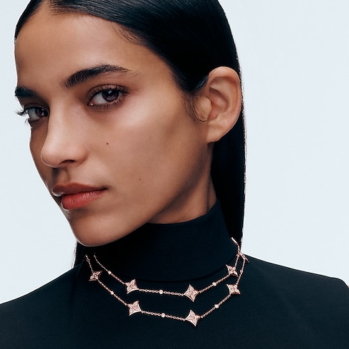 Color Blossom BB Star Multi-Motif Long Necklace, Pink Gold and Diamonds in Jewelry's Categories Necklaces and Pendants collections by Louis Vuitton (Product zoom)