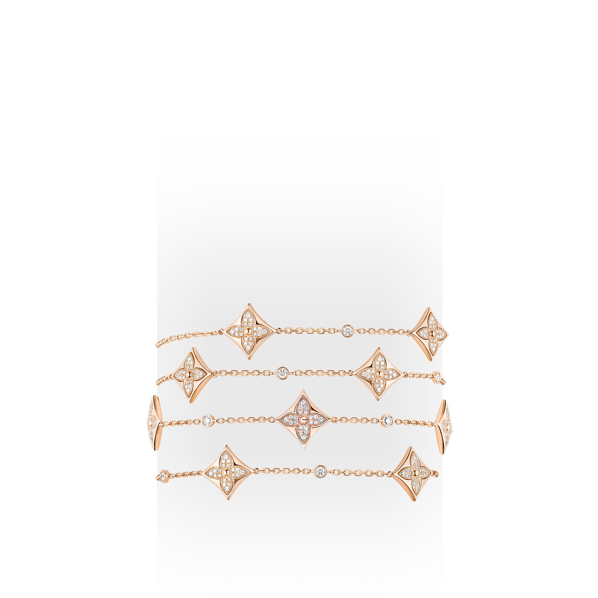 Color Blossom BB Star Multi-Motif Long Necklace, Pink Gold and Diamonds  in Jewelry