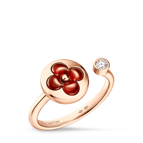 Color Blossom Mini Sun Ring, Pink Gold, Cornelian and Diamond in Jewelry's Categories Rings collections by Louis Vuitton (Product zoom)