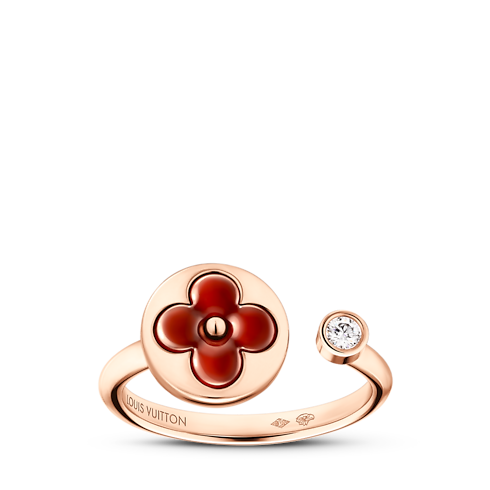 Color Blossom Mini Sun Ring, Pink Gold, Cornelian and Diamond in Jewelry's Categories Rings collections by Louis Vuitton (Product zoom)