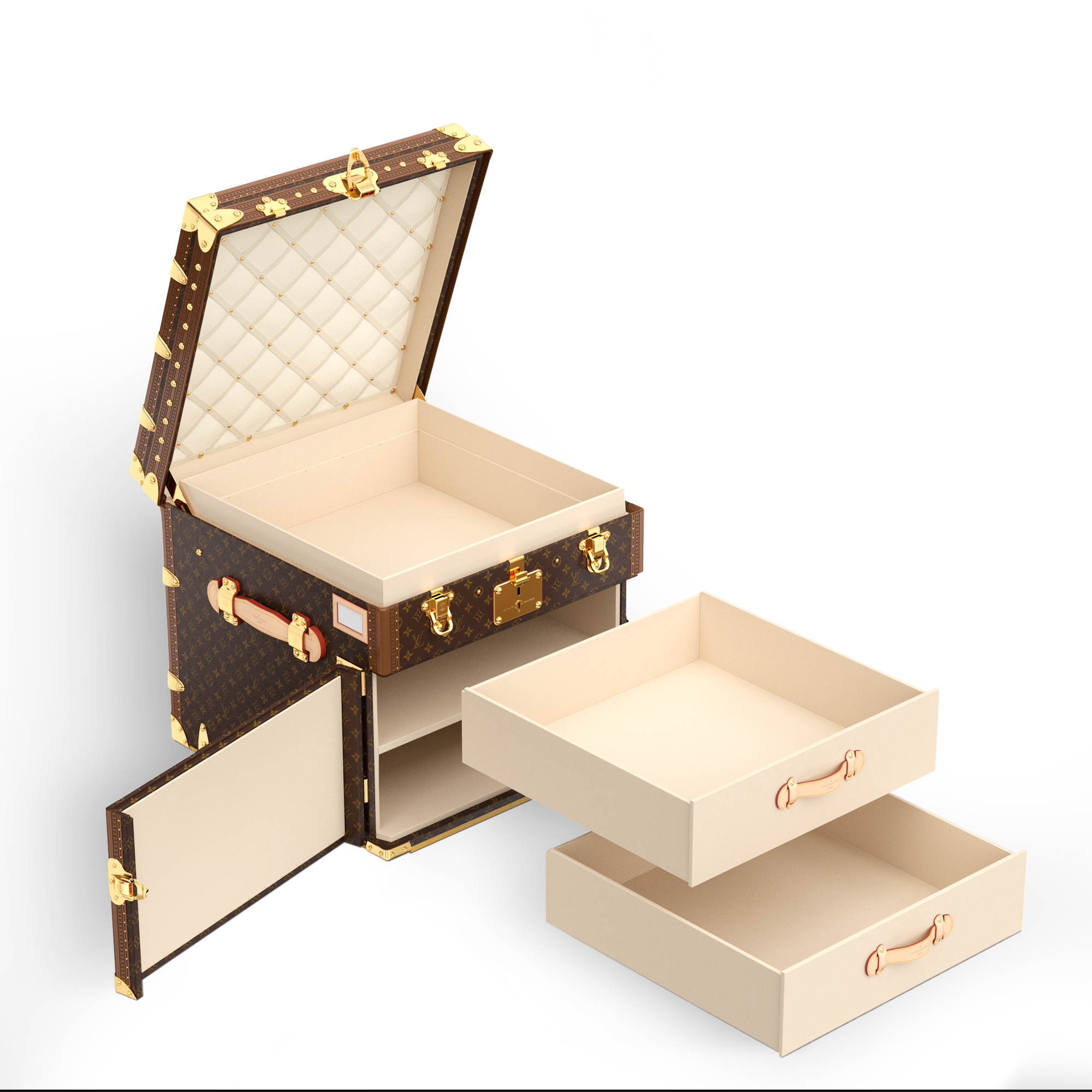 Courrier Lozine Carré Gauche Monogram Canvas in Trunks, Travel and Home