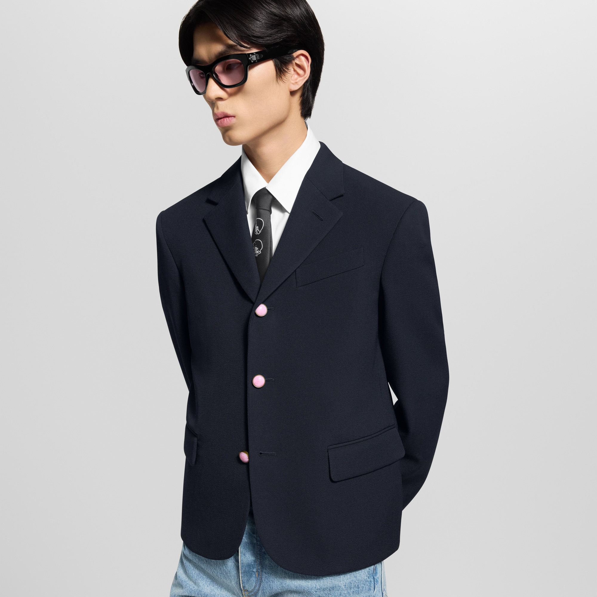 Cropped Classic Single-Breasted Jacket  in Men