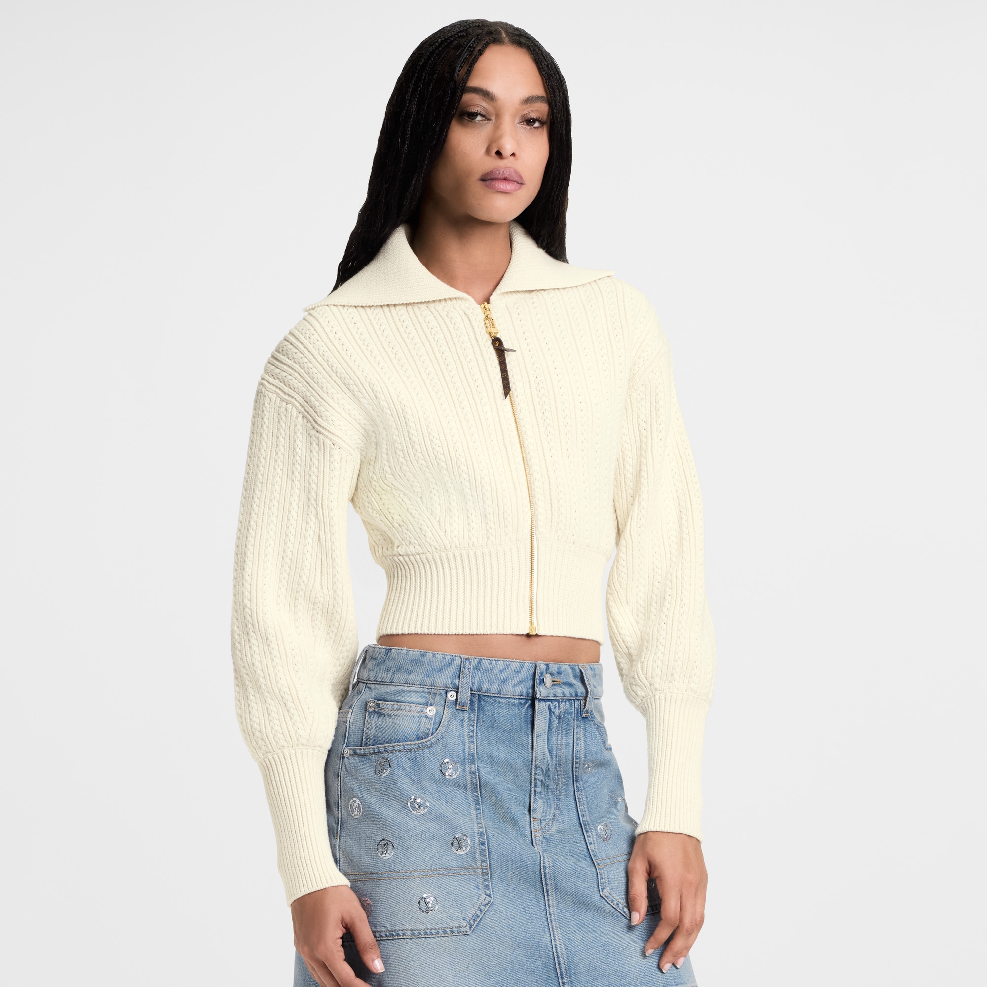 Cropped Rib-Knit Jacket
  in Women