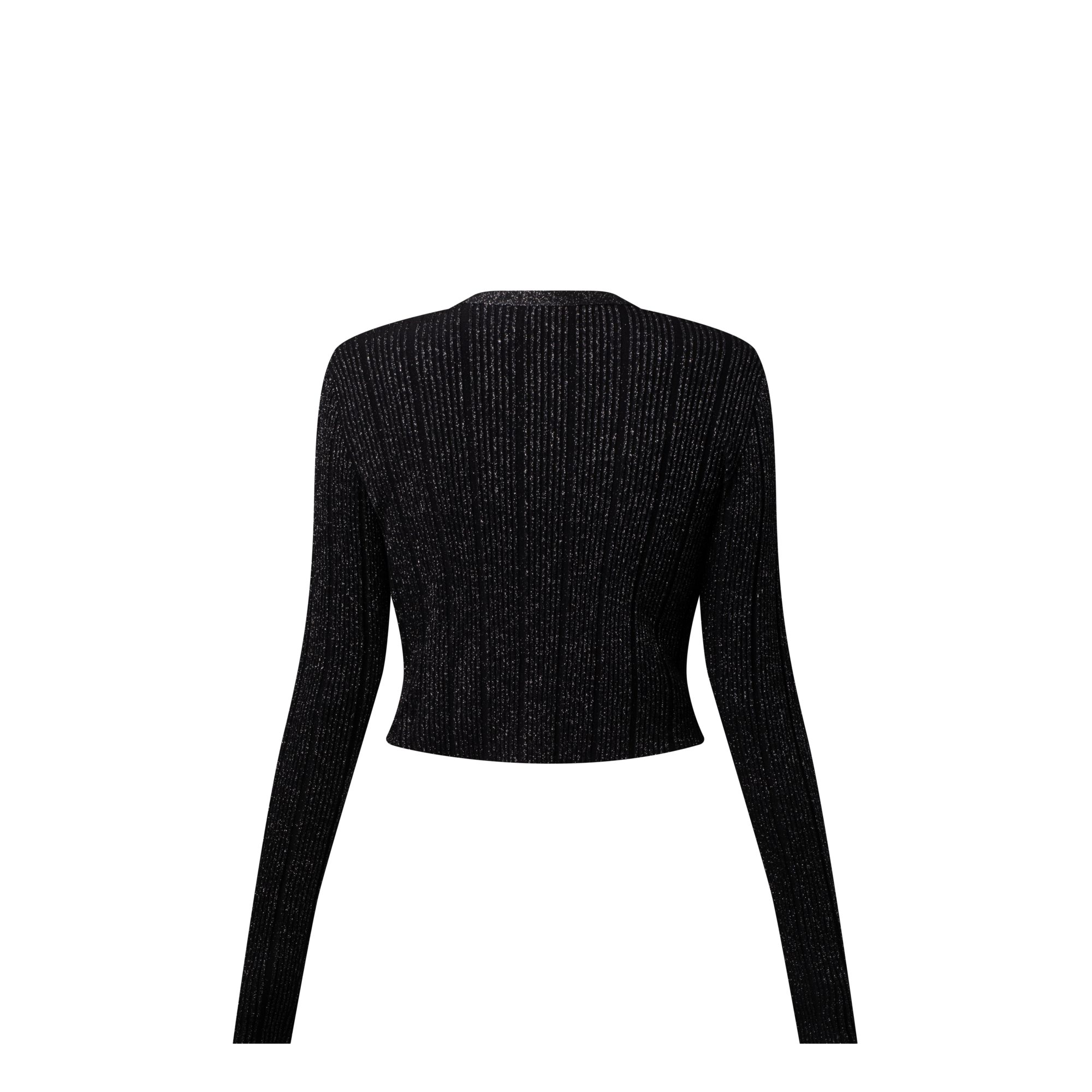 Cropped Rib-Knit Lurex Cardigan  in Women