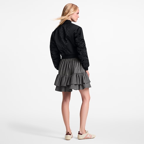 Cropped Ruched-Sleeve Bomber Jacket in Women's Ready to Wear Coats and Jackets collections by Louis Vuitton (Product zoom)