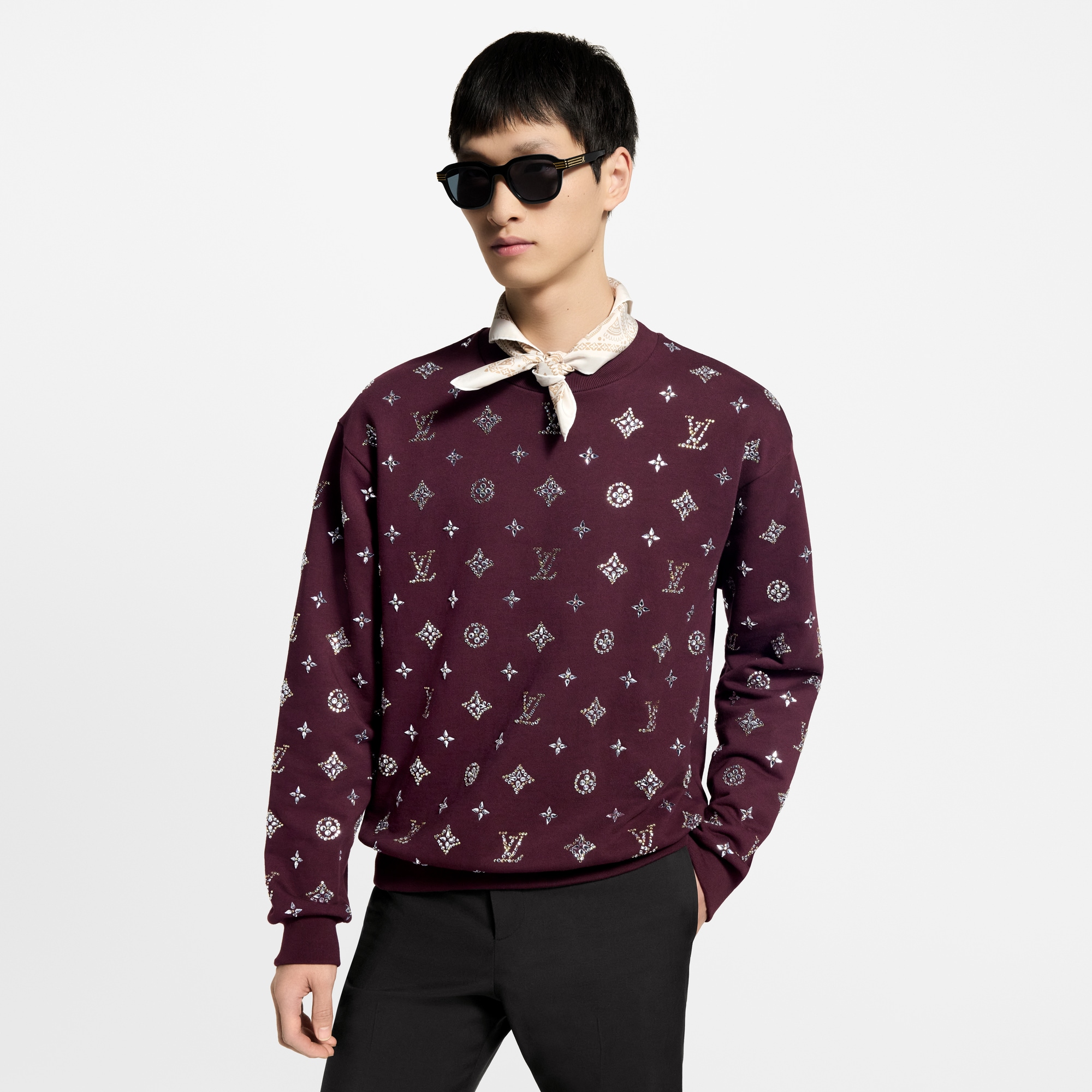 Crystal Monogram Crewneck  in Men