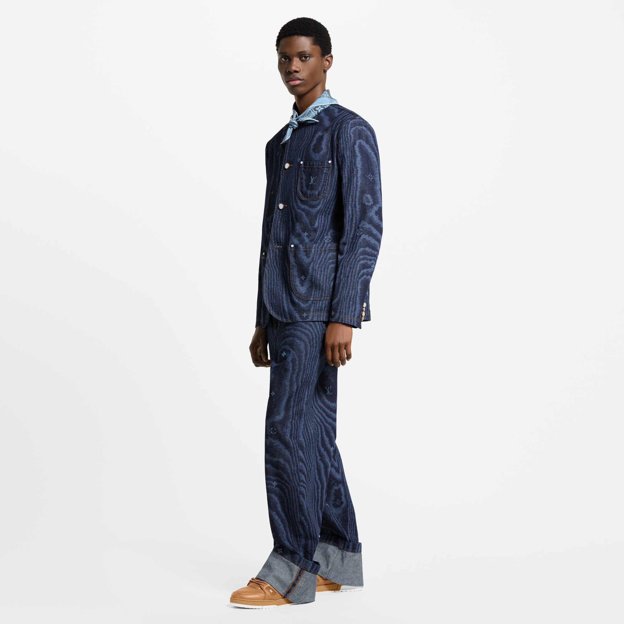 Cuffed Denim Skate Pants  in Men