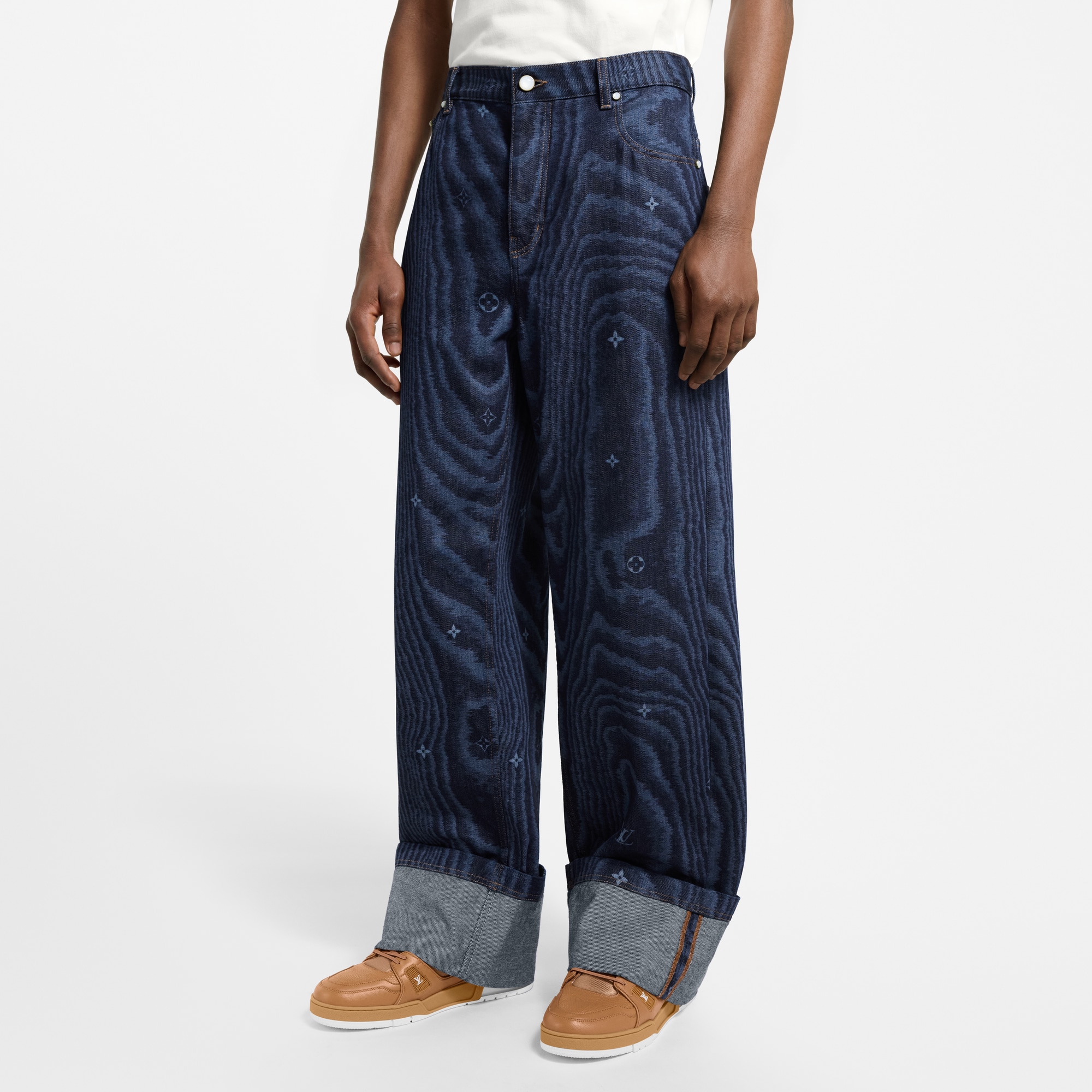 Cuffed Denim Skate Pants  in Men